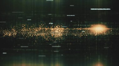 Geleceksel veri matrisi, uzaktan ölçüm ve sayıların simülasyon simülasyonu görüntüsü siber uzayın soyut odak kaybından arındırma ortamı arka planında
