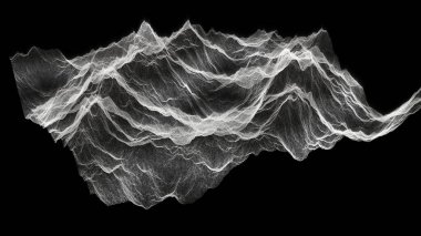 Gelecekçi Holografik Arazi ortamı, jeomorfoloji, topoğrafik döngü hareketli grafik kullanıcı arayüzü ekran başı