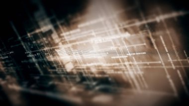 Fütürist dijital hareketli soyut matris siber ortamı dijital arkaplan için büyük veri analitik yapay zeka simülasyonu