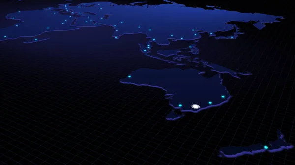 Глобальная Связь Канберры Австралия Другими Крупными Городами Мира Технология Сетевое — стоковое фото