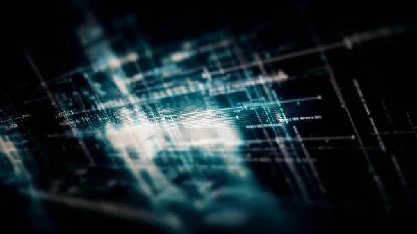 Futuriste Numérique Généré Mouvement Abstrait Matrice Cyber Environnement Big Data — Photo