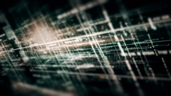 Futuriste Numérique Généré Mouvement Abstrait Matrice Cyber Environnement Big Data — Photo