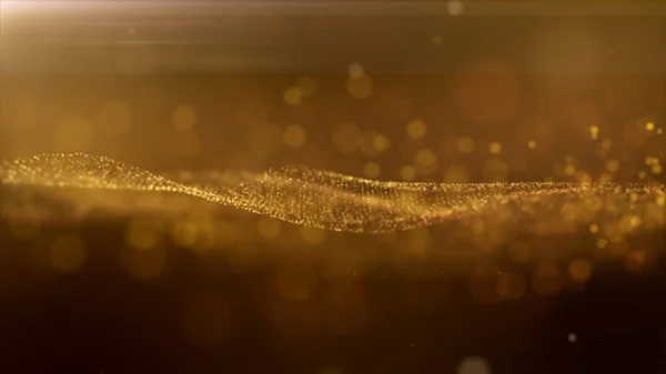 Розкішне Золото Ігристих Частинок Хвильовий Фон — стокове фото