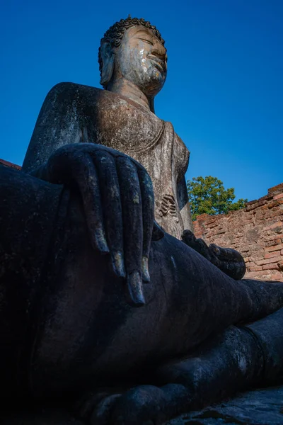 Történelmi Helyszínek Ősi Templom Romok Wat Chum Wat Mahathat Város — Stock Fotó
