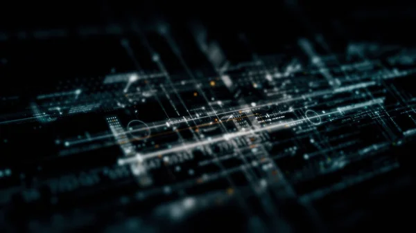 Futuristische Digital Generierte Bewegung Abstrakte Matrix Cyber Umgebung Big Data — Stockfoto