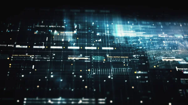 Futurista Digital Matrix Particles Grid Virtual Reality Abstract Cyber Space — Fotografia de Stock