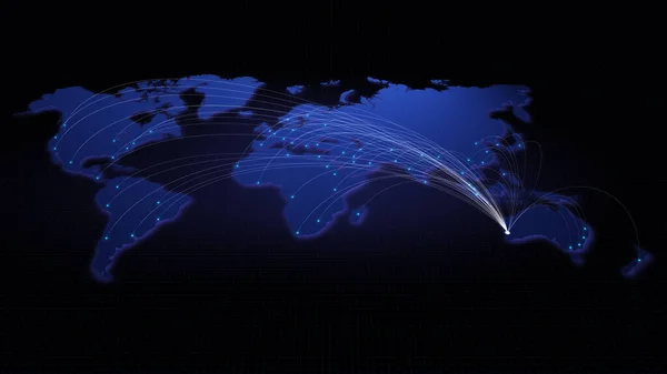 Глобальная Связь Перта Австралия Другими Крупными Городами Мира Технология Сетевое — стоковое фото
