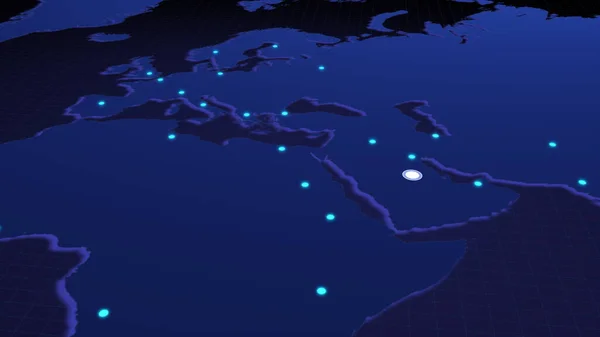 Global Konnektivitet Från Riyadh Till Andra Större Städer Runt Världen — Stockfoto