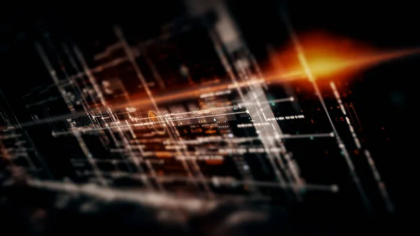 Futuristica Digitale Generato Movimento Astratto Matrice Cyber Ambiente Big Data — Foto Stock