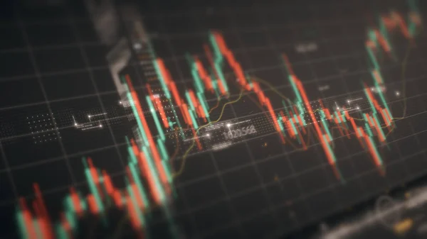 Business Stock Market Trading Info Graphic Animated Graphs Charts Data — Stock Photo, Image