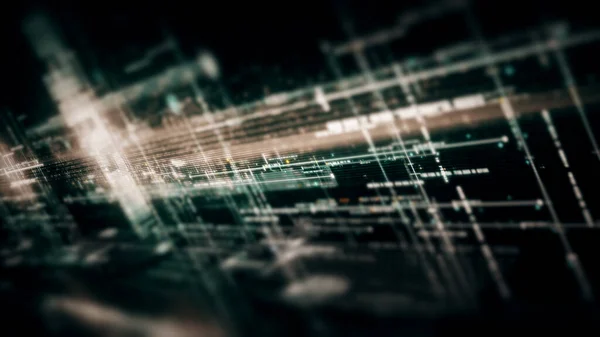 Matriz Abstracta Movimiento Generado Digital Futurista Entorno Cibernético Simulación Inteligente — Foto de Stock