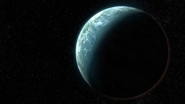 Conceito Futurista Exploração Espacial Profunda Descobrindo Novo Planeta Alienígena Outra — Fotografia de Stock