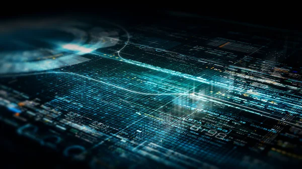 Illüstrasyon Gelecekteki Dijital Matris Parçacıkları Sanal Gerçeklik Soyut Siber Uzay — Stok fotoğraf
