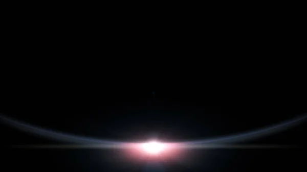 회전의 렌더링 측면에서 조명된 측면으로 움직이는 행성의 지평선에 — 스톡 사진