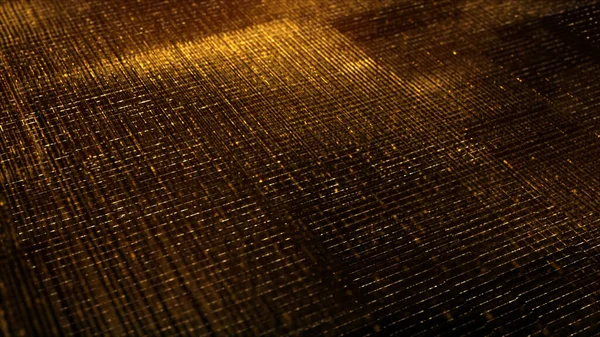 未来的な仮想段階の金の粒子および優雅なライト舞台の性能ショーおよびビデオジョッキーのループの背景のための抽象的な輝くパターン — ストック写真