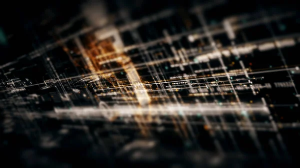 Matriz Abstracta Movimiento Generado Digital Futurista Entorno Cibernético Simulación Inteligente — Foto de Stock