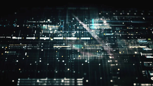 Futurista Matriz Digital Partículas Cuadrícula Realidad Virtual Abstracto Ciberespacio Entorno —  Fotos de Stock