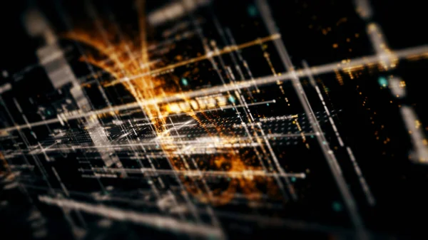 Futuristisk Digital Genererad Rörelse Abstrakt Matris Cybermiljö Big Data Analytic — Stockfoto