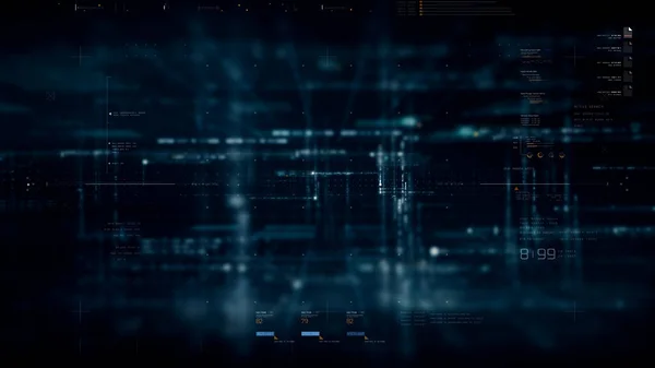 Futuristische Digitale Gegenereerde Beweging Abstracte Matrix Cyberomgeving Big Data Analytische — Stockfoto
