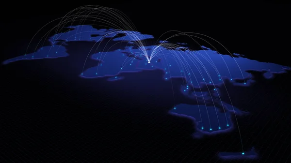 クウェートから世界中の主要都市へのグローバルな接続 テクノロジー ネットワーク接続 旅行コンセプト Nasaが提供する世界地図要素 — ストック写真