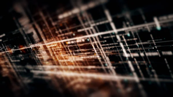 Futuristische Digital Generierte Bewegung Abstrakte Matrix Cyber Umgebung Big Data — Stockfoto