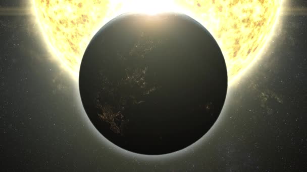 Eine Fesselnde Bewegungsgrafische Darstellung Des Planeten Erde Der Der Sonne — Stockvideo