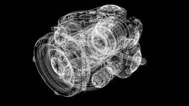 Fütüristik kullanıcı arayüzü, dijital arkaplan bilgisayar masaüstü ekranı için holografik elektromanyetik mekanik sistemi ve dijital veri telemetrisi bilgi görüntüsünü yukarı doğru görüntüler.