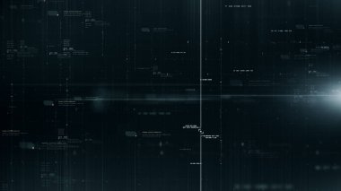 Gelişmiş hareket soyut dijital oluşturulmuş matris siber ortamı büyük veri analitik yapay zeka simülasyonu, baş yukarı ekran arkaplanı