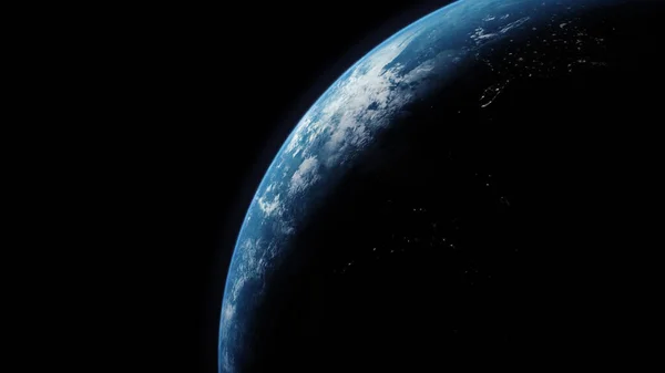 Filmatisert Illustrasjon Planeten Jorden Stiger Rotasjon Som Beveger Seg Fra – stockfoto