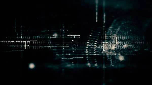 Geavanceerde Beweging Abstracte Digitale Gegenereerde Matrix Cyberomgeving Big Data Analytische — Stockfoto