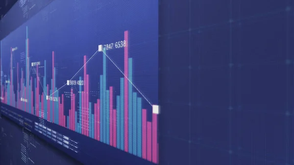 Business Stock Market Trading Info Graphic Animated Graphs Charts Data — Stock Photo, Image