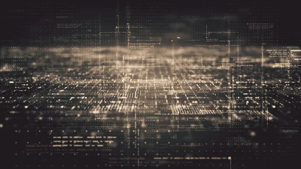 Advanced Motion Abstract Digital Generated Matrix Cyber Environment Big Data — Stock Photo, Image