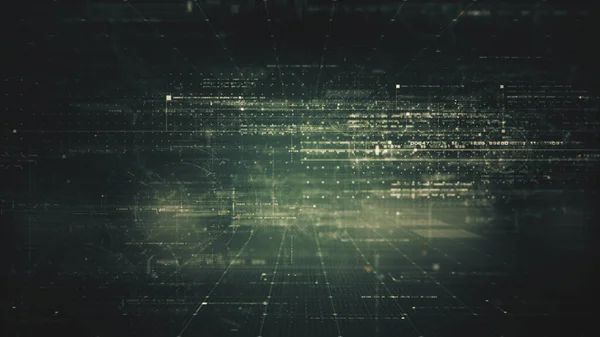 Avancerad Rörelse Abstrakt Digital Genererad Matris Cybermiljö Big Data Analytisk — Stockfoto