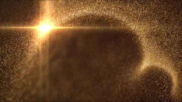 Desenfoque Misteriosas Partículas Polvo Brillante Iluminado Flotando Abismo Para Celebración — Foto de Stock