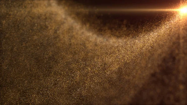 お祝いとお祝いのテーマ抽象的なテクスチャの背景のために海底に浮かぶ不思議な輝く光沢のある粉塵粒子 — ストック写真