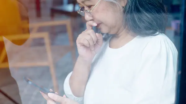 Ενεργός Ανώτερος Συνταξιούχος Ασιατική Επιχειρηματική Γυναίκα Απολαμβάνουν Εργάζονται Για Δική — Φωτογραφία Αρχείου