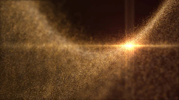 Desenfoque Misteriosas Partículas Polvo Brillante Iluminado Flotando Abismo Para Celebración — Foto de Stock