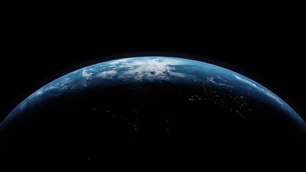 Cyfrowa Ilustracja Planety Ziemia Wzrasta Obracając Się Strony Nocy Oświetlonej — Zdjęcie stockowe