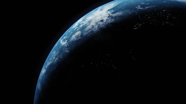 Una Representación Cinematográfica Ilustración Rotación Subida Del Planeta Tierra Moviéndose —  Fotos de Stock