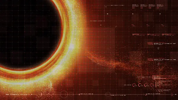 Futuristic Head Display Simulation Black Hole Region Space Time Exhibiting — Stock Photo, Image