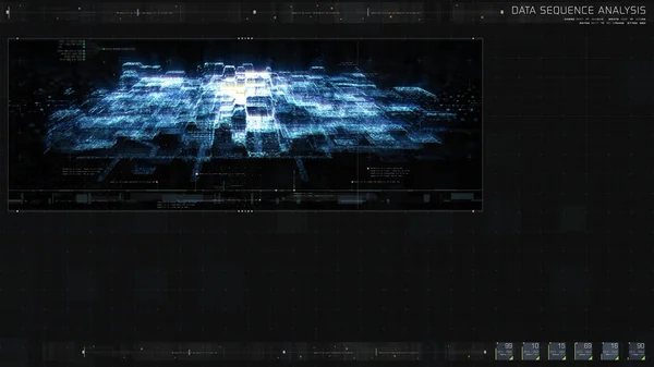 Rendering Digital Cyber City Particles Hud Background — Stock Photo, Image
