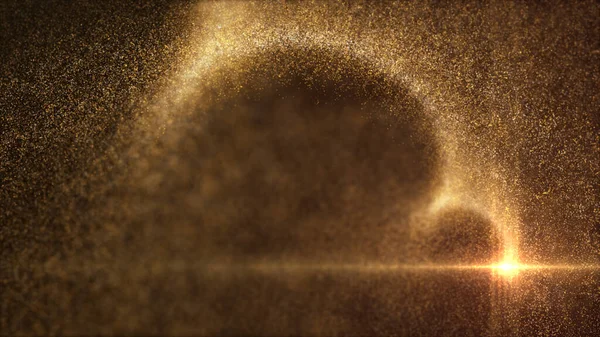 Desenfoque Misteriosas Partículas Polvo Brillante Iluminado Flotando Abismo Para Celebración —  Fotos de Stock