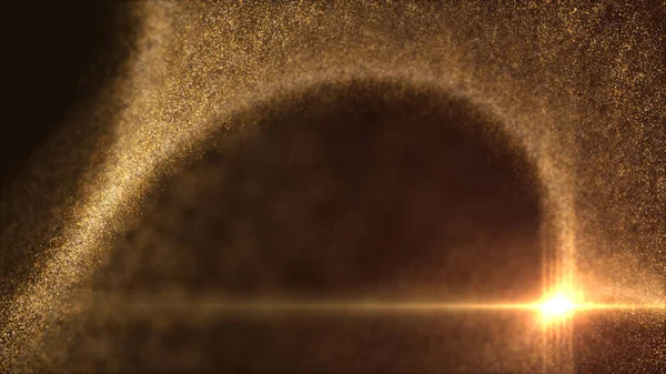 Defocus Μυστηριώδη Αφρώδη Φωτισμένα Σωματίδια Σκόνης Που Επιπλέουν Στην Άβυσσο — Φωτογραφία Αρχείου