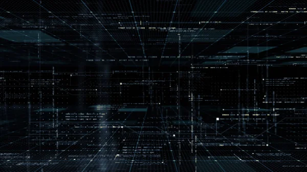 Futuristische Simulatie Van Netwerk Concept Kunstmatige Intelligentie Diep Leren Uitvoeren — Stockfoto