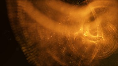 Defocus gizemli ışıltılı toz parçacıkları kutlama ve soyut arkaplan teması için uçurumda yüzüyorlar.