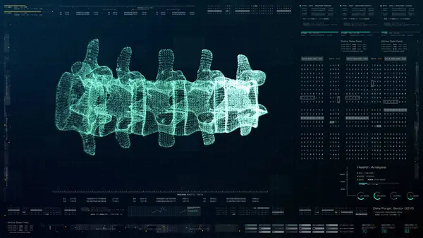 Escaneo Holográfico Biomédico Virtual Del Cuerpo Humano Del Elemento Movimiento — Foto de Stock