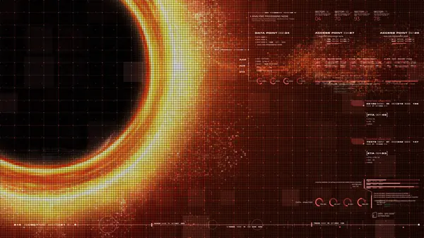 Futuristic Head Display Simulation Black Hole Region Space Time Exhibiting — Stock Photo, Image