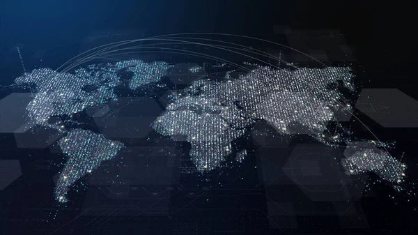 Futuristische Wereldwijde Wereldwijde Communicatie Breedband Internetverbindingen Tussen Steden Hele Wereld — Stockfoto