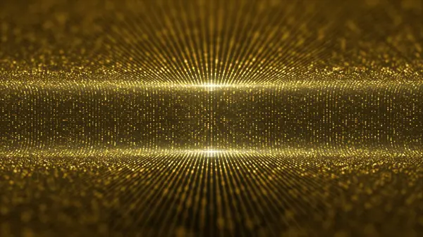 Futuristische Virtuele Podium Gouden Deeltjes Elegantie Lichten Abstracte Glinsterende Patroon — Stockfoto