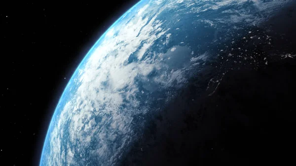 Een Filmische Weergave Illustratie Van Planeet Aarde Stijgen Rotatie Bewegen — Stockfoto